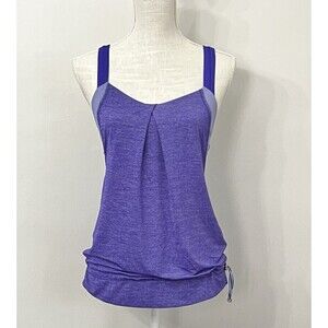 Lululemon Rest Less Tank Womens 6 Purple Drawcord Waist Built In Bra Unpadded